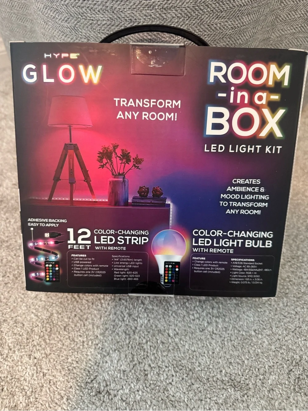 Hype Glow Room-in-a-Box LED Light Kit - Purple, Blue, Pink